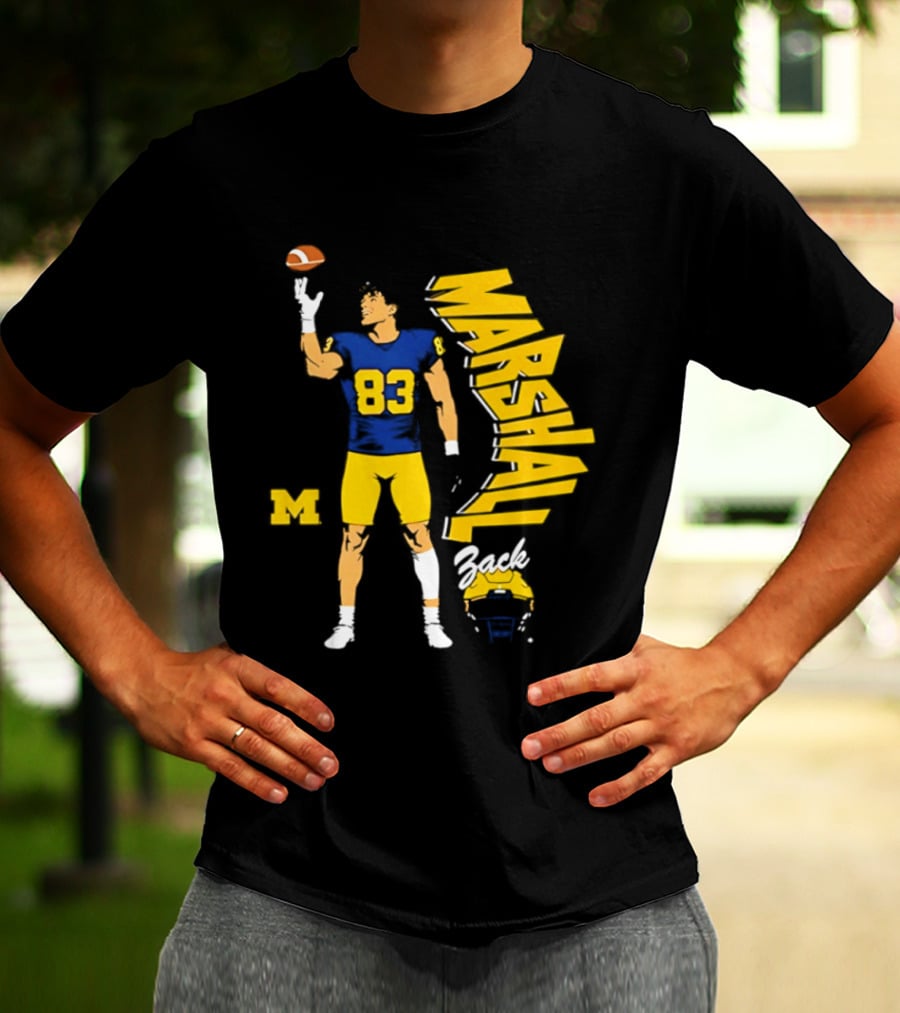 Zack Marshall Michigan Wolverines NCAA Football Number 83 Moment T-Shirt