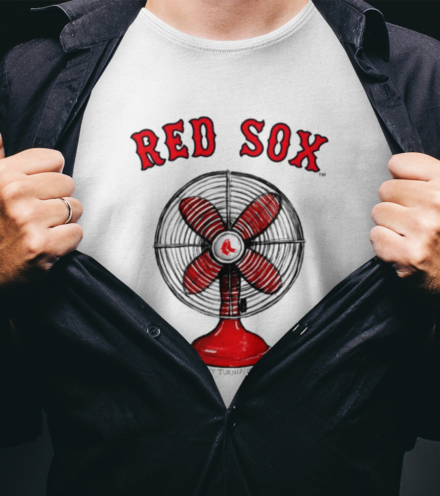 Red Sox Baseball Vintage Fan Art Tiny Turnip T-Shirt
