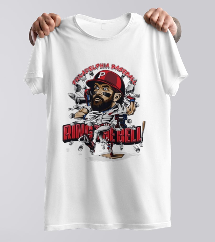 Bryce Harper Philadelphia Baseball Ring The Bell Caricature T-Shirt