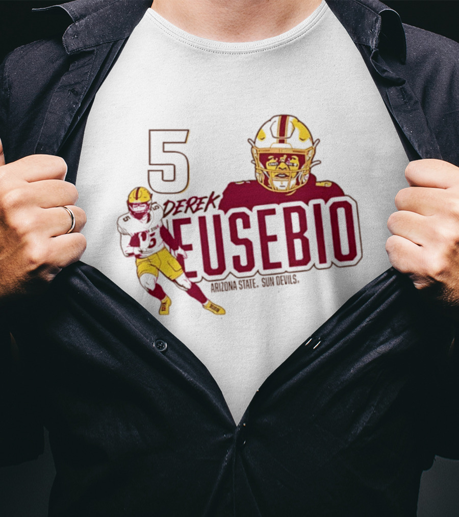 Derek Eusebio 5 Arizona State Sun Devils Football T-Shirt