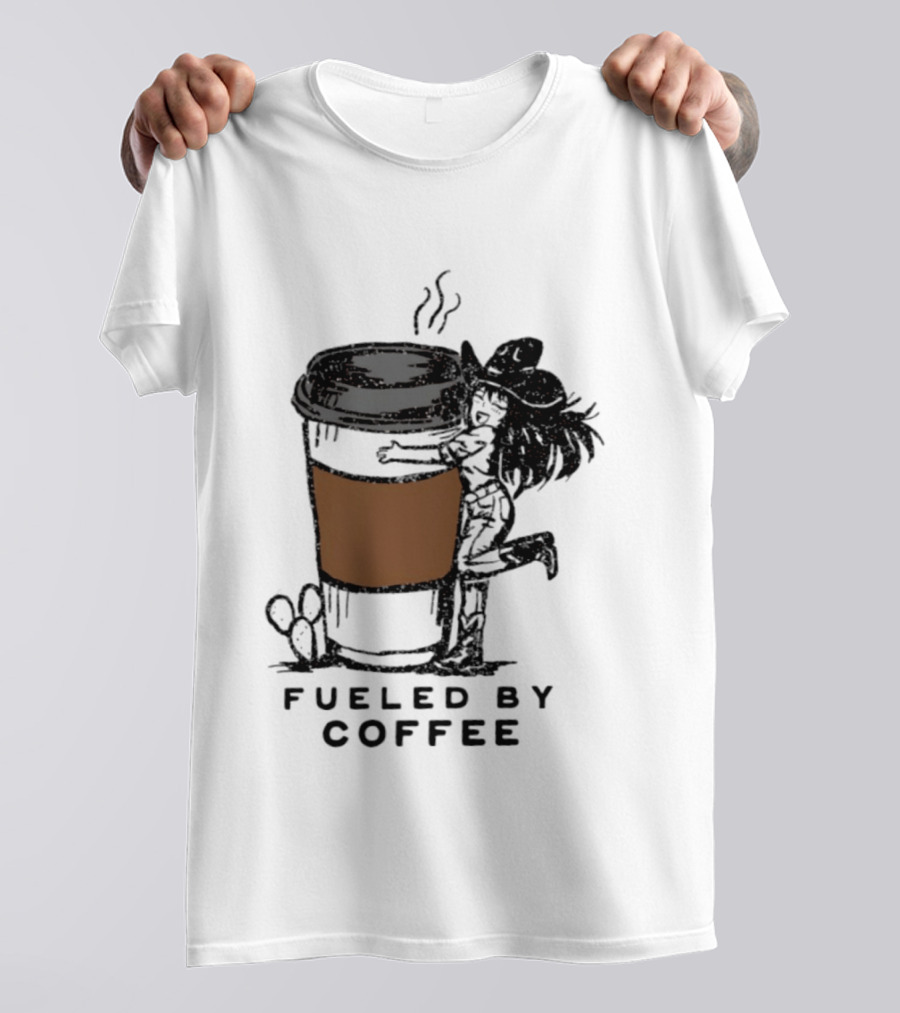 Fueled By Coffee Cowgirl Caffeine Western Rodeo Vibes T-Shirt