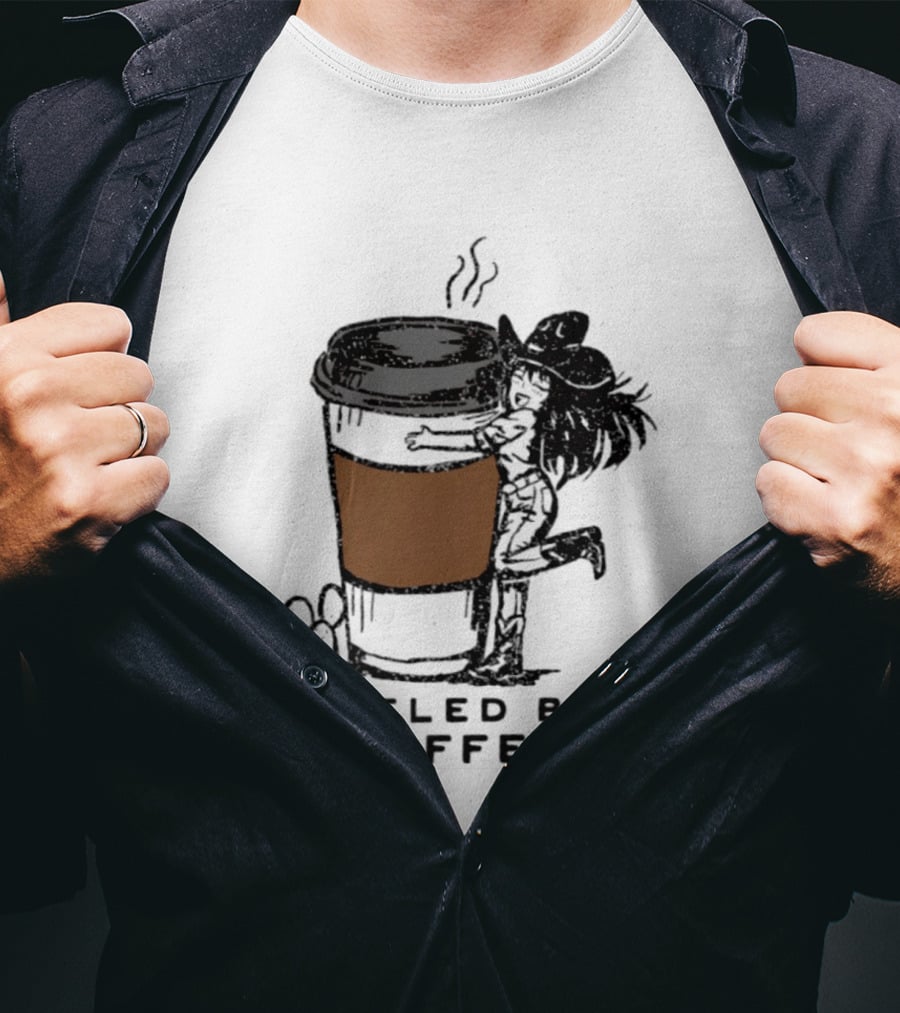 Fueled By Coffee Cowgirl Caffeine Western Rodeo Vibes T-Shirt