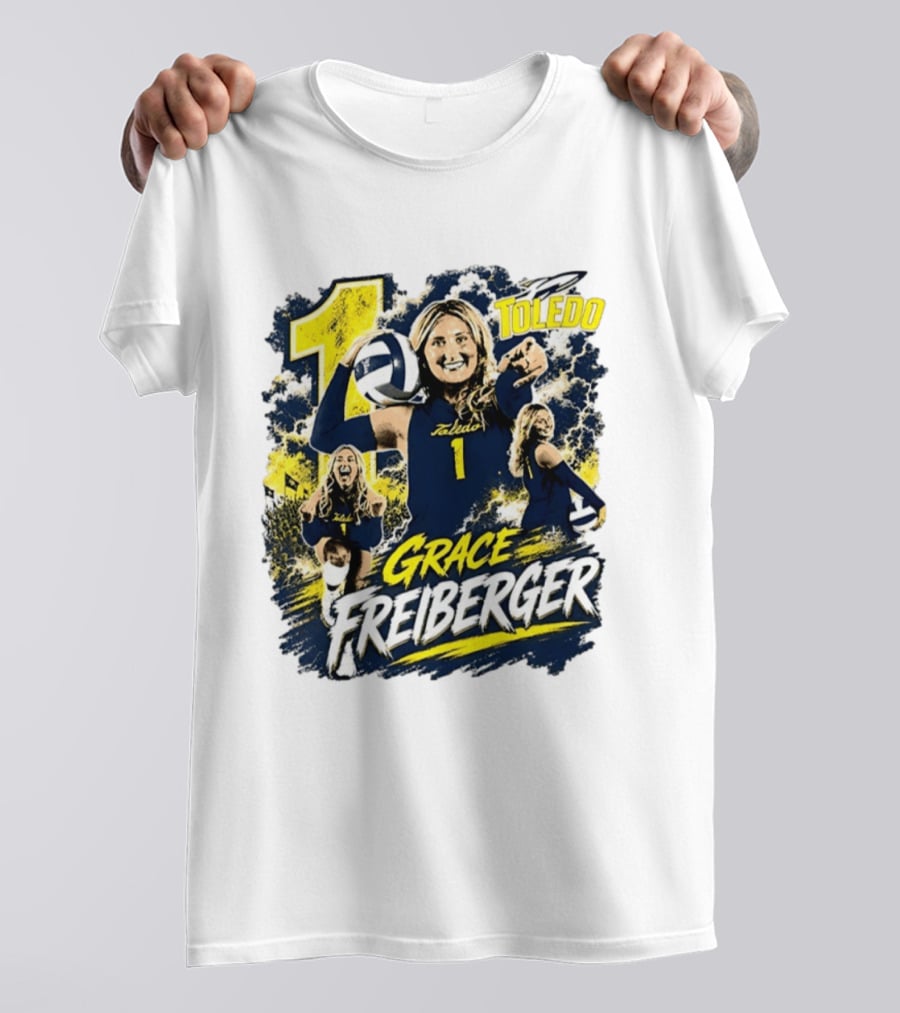 Grace Freiberger Toledo Rockets Volleyball NCAA Number 1 T-Shirt