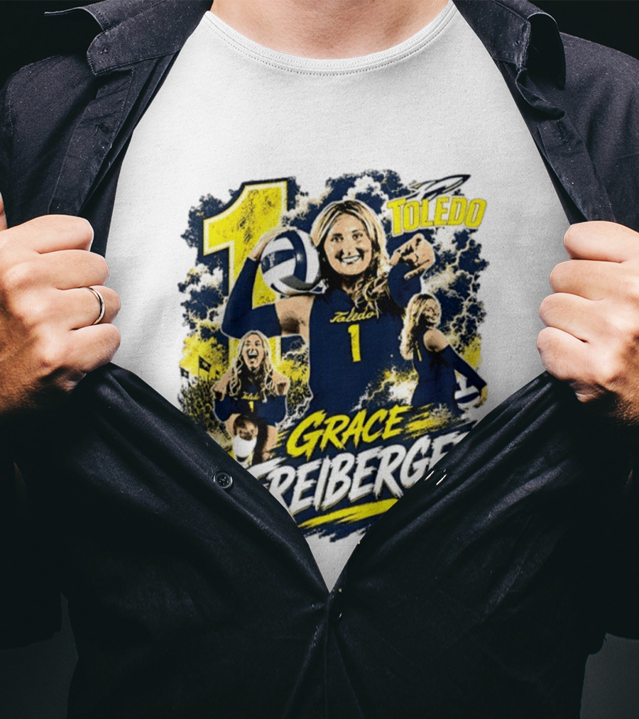 Grace Freiberger Toledo Rockets Volleyball NCAA Number 1 T-Shirt