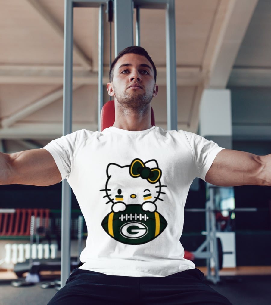 Green Bay Packers Hello Kitty Collaboration 2026 Football Season T-Shirt