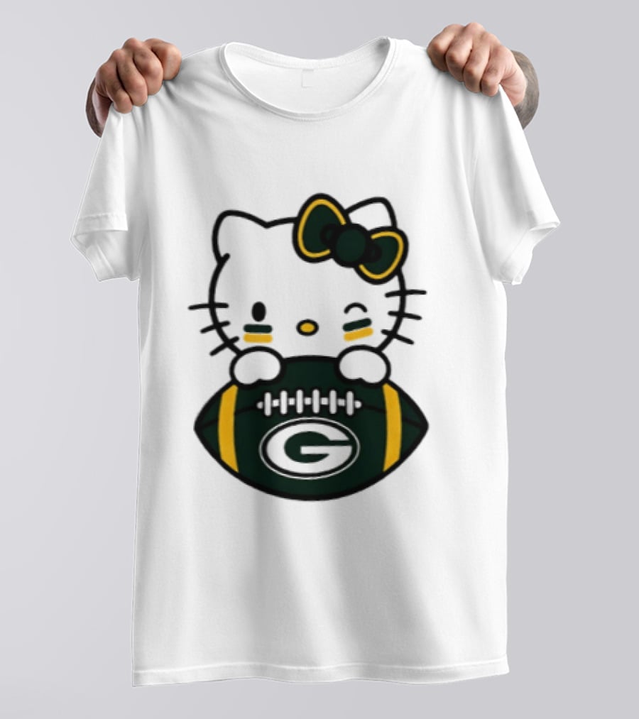 Green Bay Packers Hello Kitty Collaboration 2026 Football Season T-Shirt