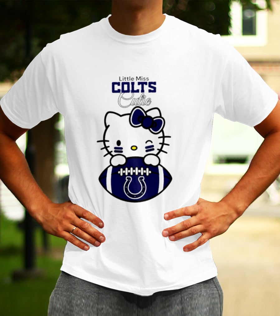 Indianapolis Colts X Hello Kitty Little Miss Colts Cutie Football 2026 Season T-Shirt