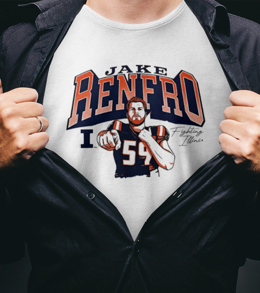 Jake Renfro Illinois Fighting Illini Football 54 T-Shirt
