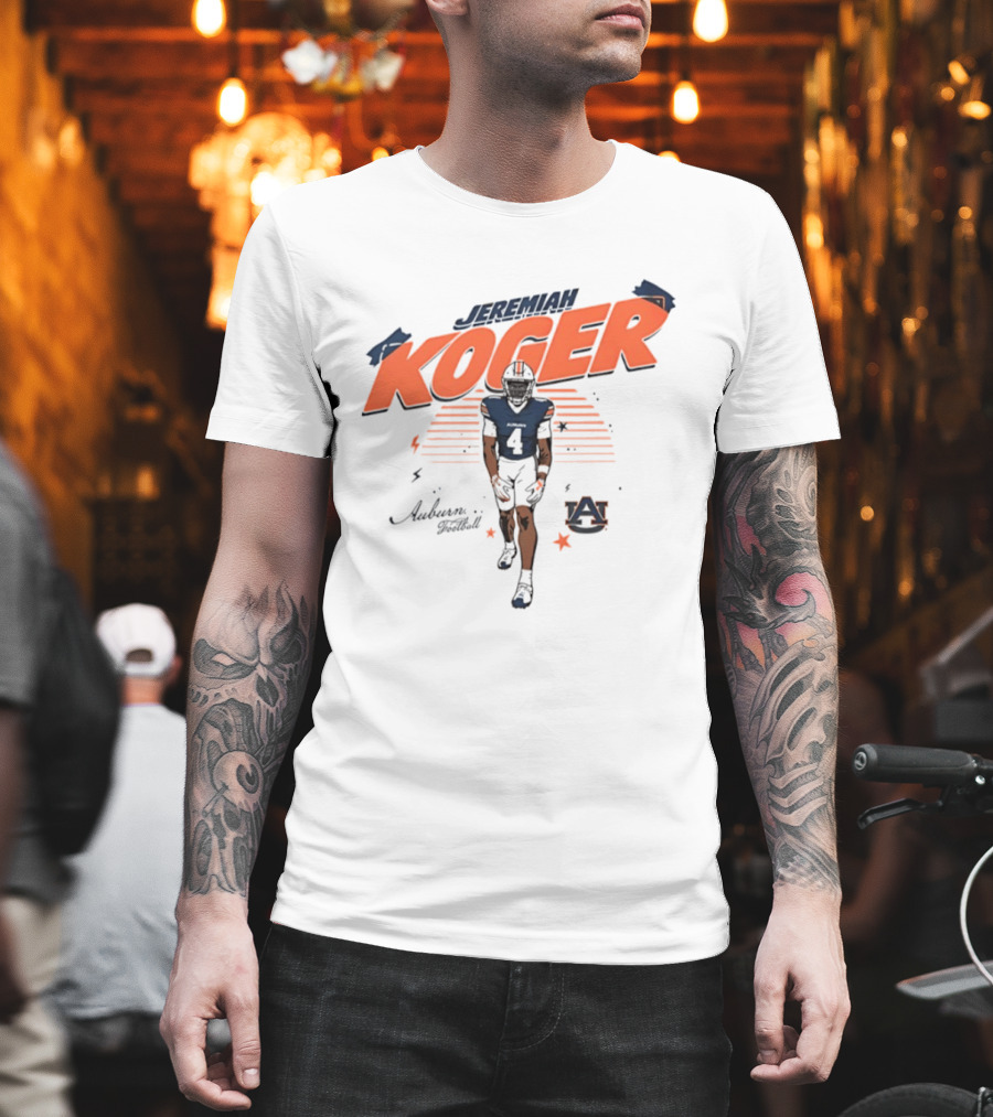 Jeremiah Koger Auburn Tigers NCAA Football Number 4 Helmet Sports Star T-Shirt