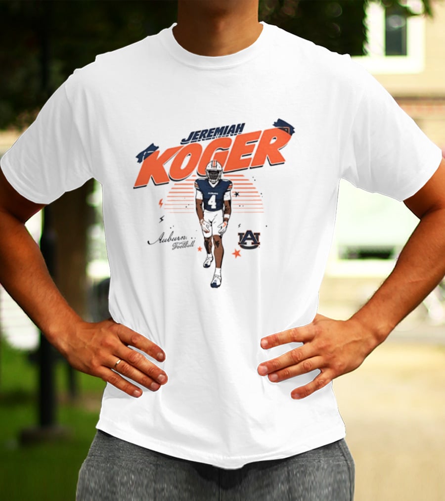 Jeremiah Koger Auburn Tigers NCAA Football Number 4 Helmet Sports Star T-Shirt