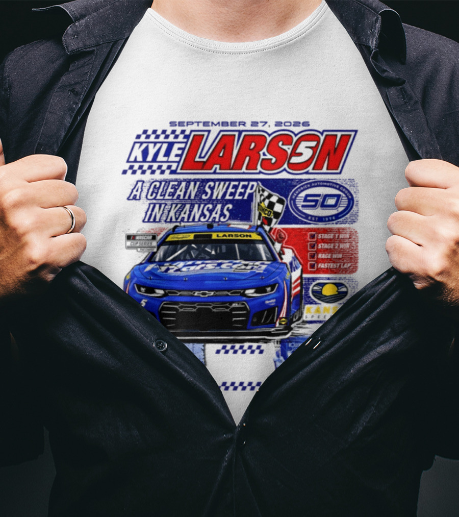 Kyle Larson A Clean Sweep In Kansas September 17 2026 T-Shirt