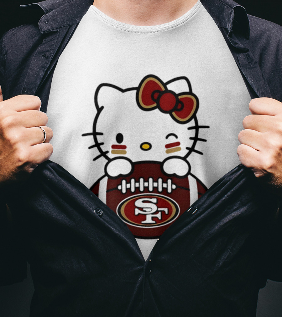 San Francisco 49ers Hello Kitty Collaboration Football 2026 Season T-Shirt