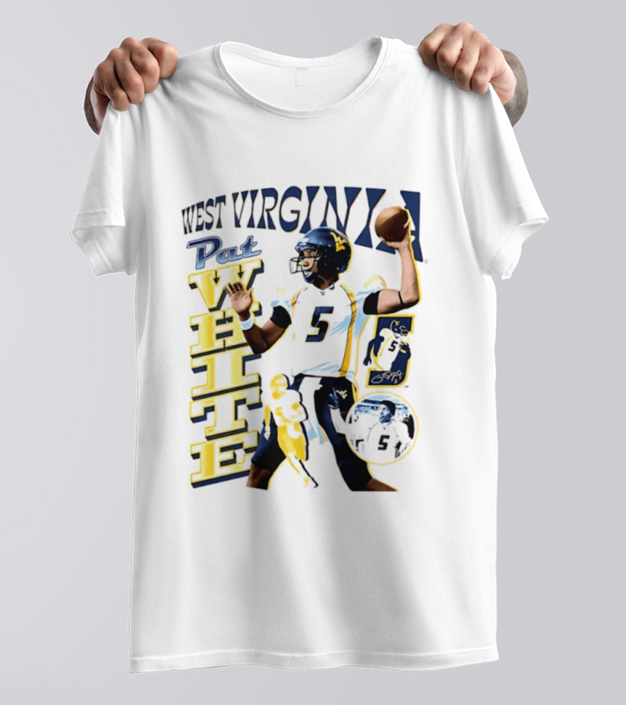 West Virginia Pat White NCAA Football Player Number 5 T-Shirt