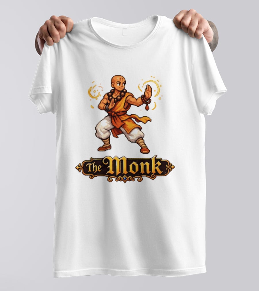 The Monk Pixel Fantasy Martial Arts T-Shirt