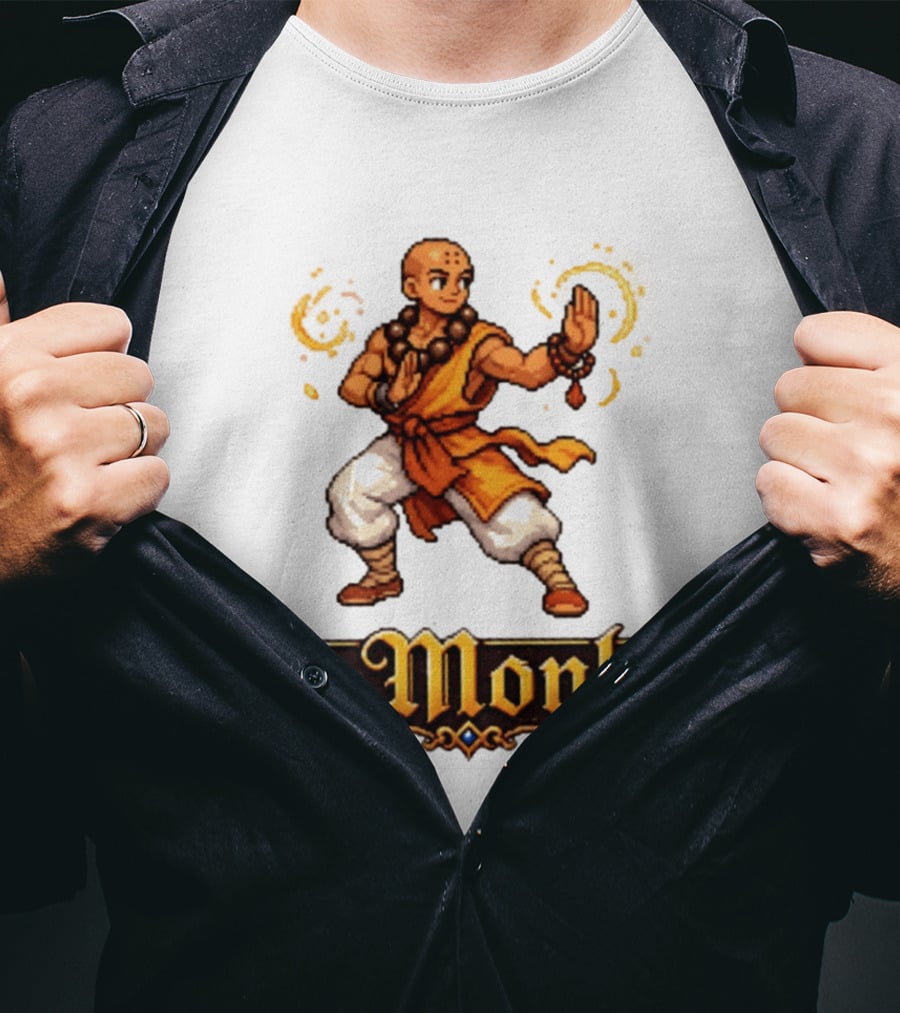 The Monk Pixel Fantasy Martial Arts T-Shirt