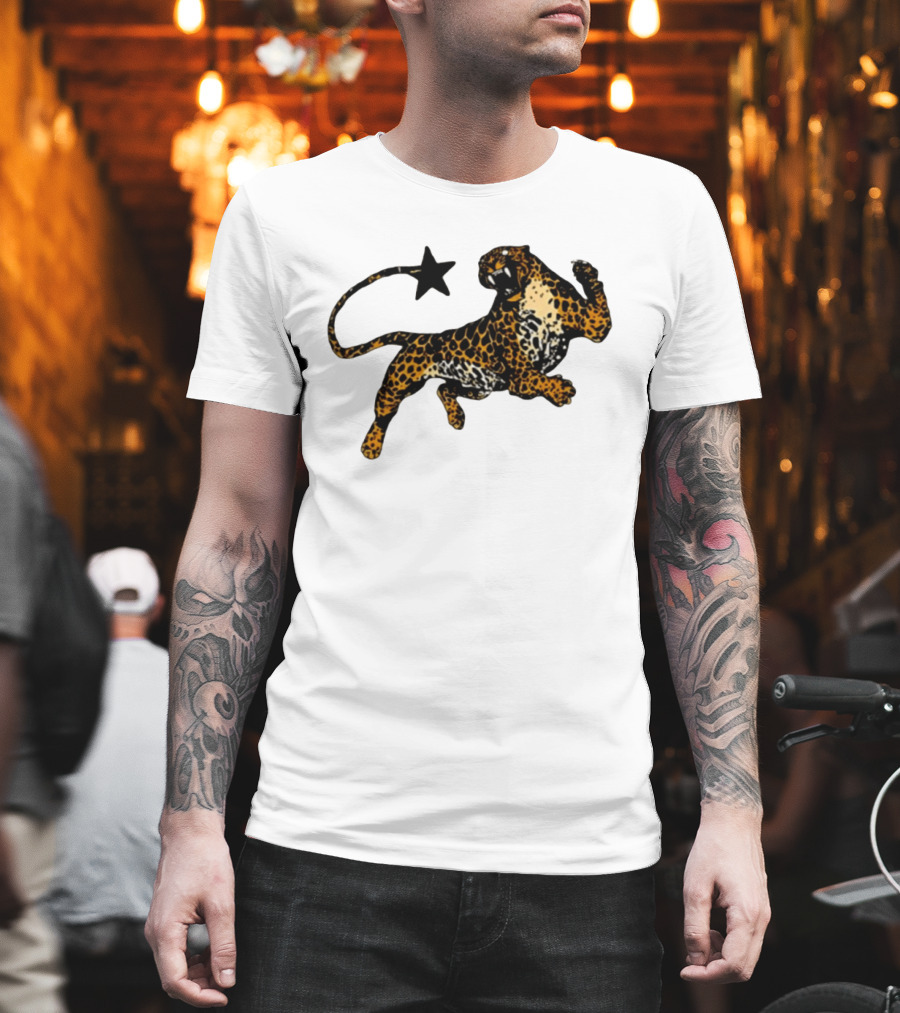 Leopard Star Wild Cat Fierce Roar T-Shirt