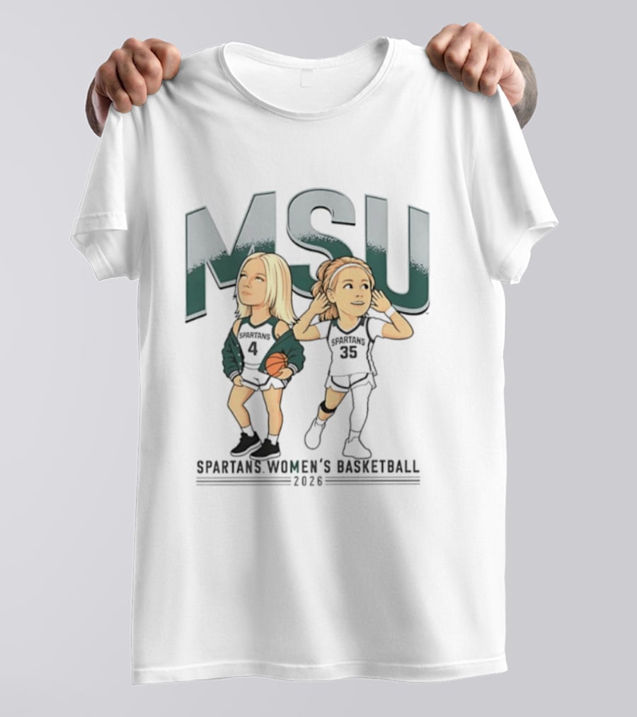 Theryn Hallock Kennedy Blair MSU Spartans Women's Basketball 2023 Caricature T-Shirt