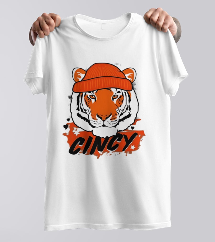 Cincy Tiger Beanie Cincinnati Bengals Football T-Shirt