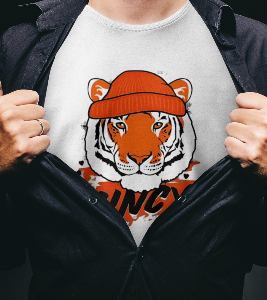 Cincy Tiger Beanie Cincinnati Bengals Football T-Shirt