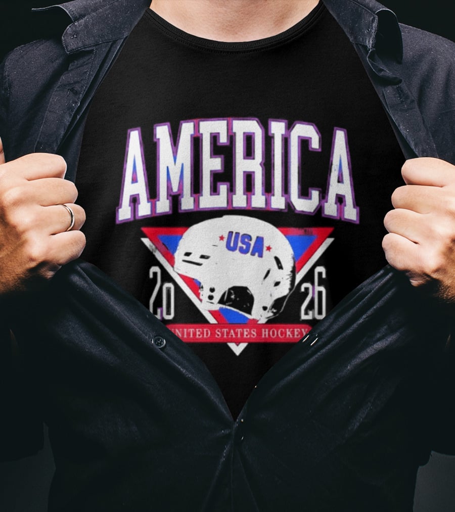 America USA Hockey 2026 United States Helmet T-Shirt