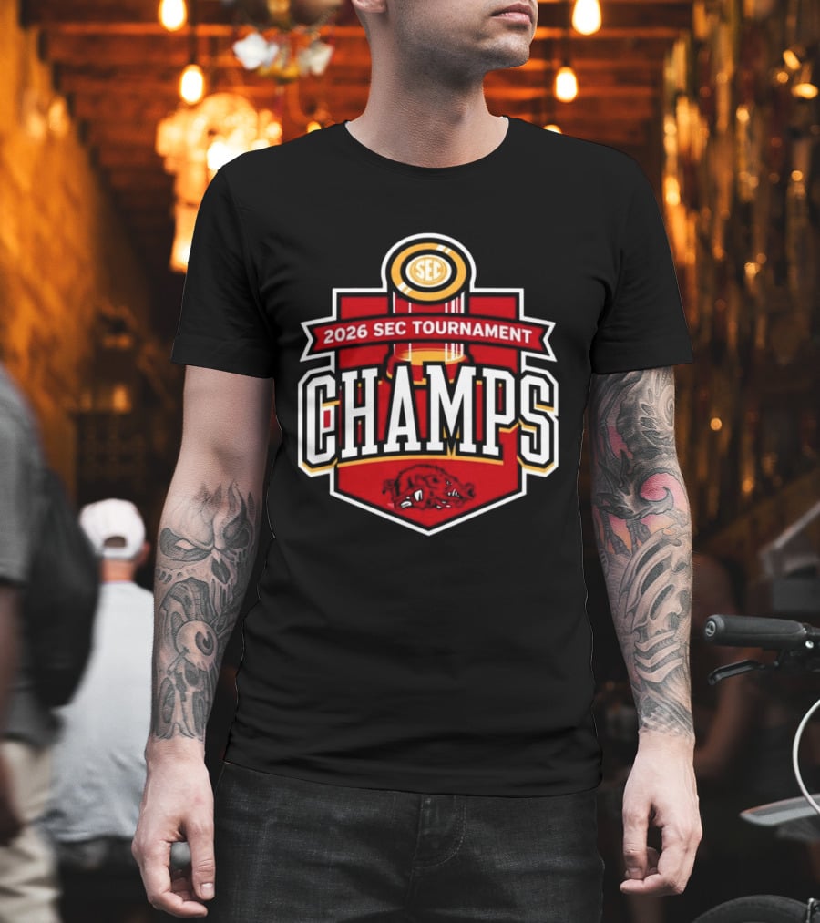 2026 SEC Tournament Champs Arkansas Men's Basketball T-Shirt