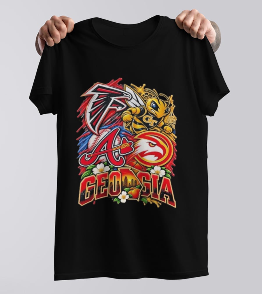Atlanta Falcons Braves Georgia Tech Yellow Jackets Hawks Georgia Sports Teams T-Shirt