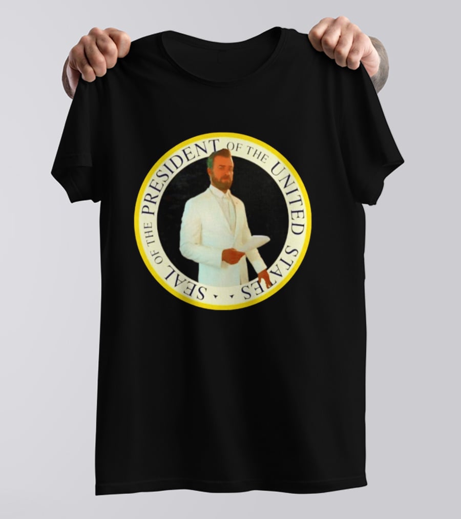 Seal Of The President Of The United States Justin Theroux In White Suit T-Shirt