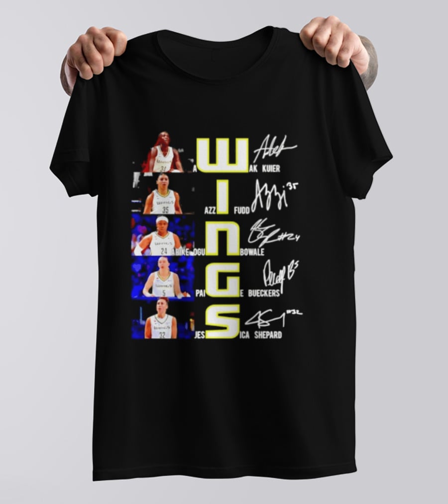 Dallas Wings Awak Kuier Azzi Fudd Arike Ogunbowale Paige Bueckers Jessica Shepard Signatures Compilation T-Shirt