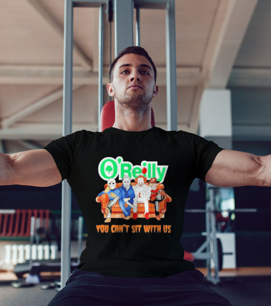 O'Reilly Horror Characters Friends Halloween 2026 You Can't Sit With Us Couch T-Shirt