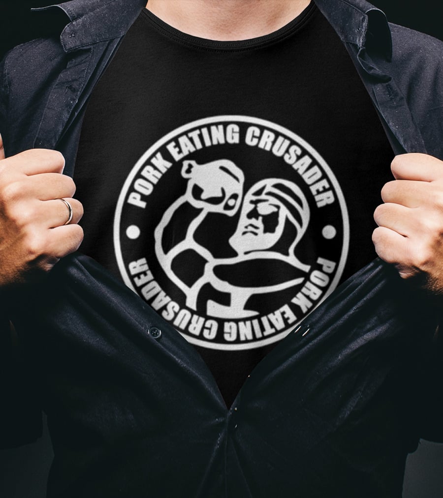 Pork Eating Crusader Knight Medieval Humor T-Shirt