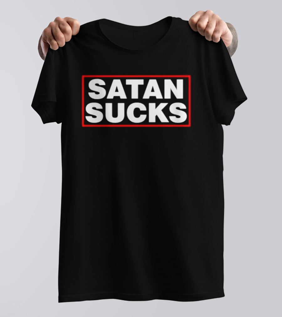 Satan Sucks Humor Sarcastic Bold Red T-Shirt