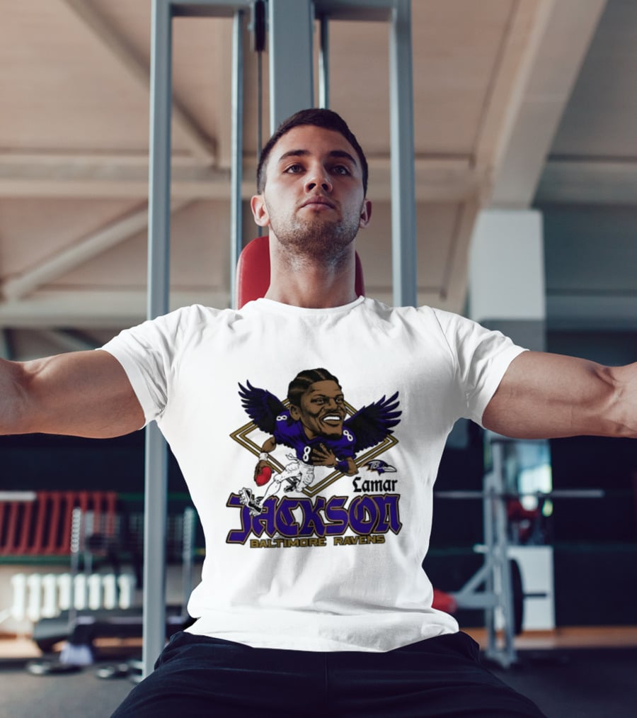 Lamar Jackson Baltimore Ravens Caricature T-Shirt