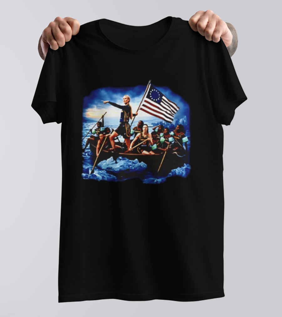 Sophie Cunningham Caitlin Clark Historical Crossover Crossing The Delaware Basketball T-Shirt