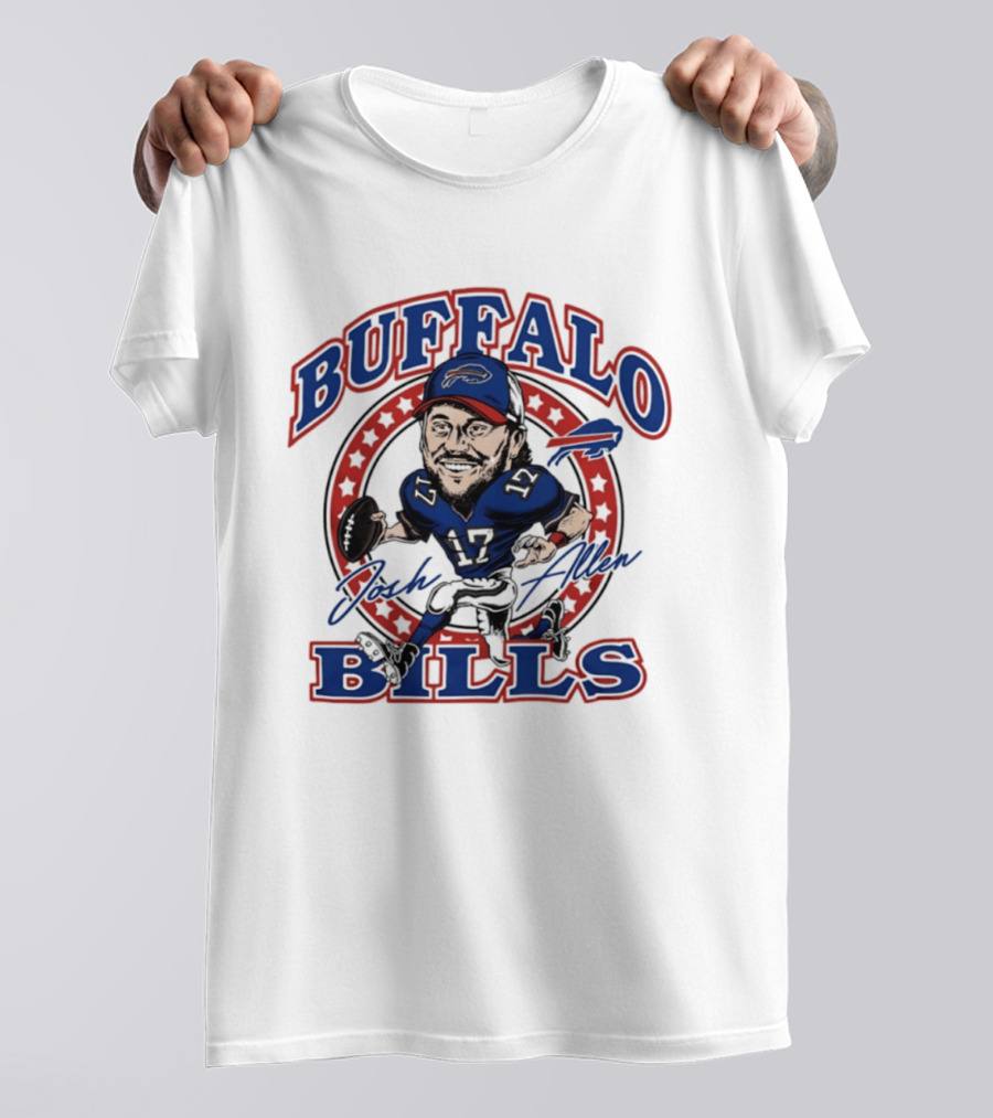 Buffalo Bills Josh Allen Caricature Player Signature 17 T-Shirt