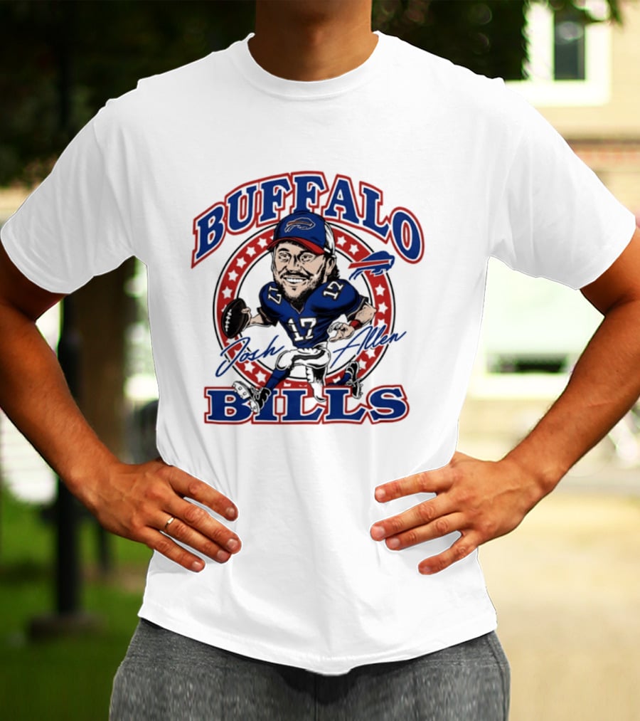 Buffalo Bills Josh Allen Caricature Player Signature 17 T-Shirt