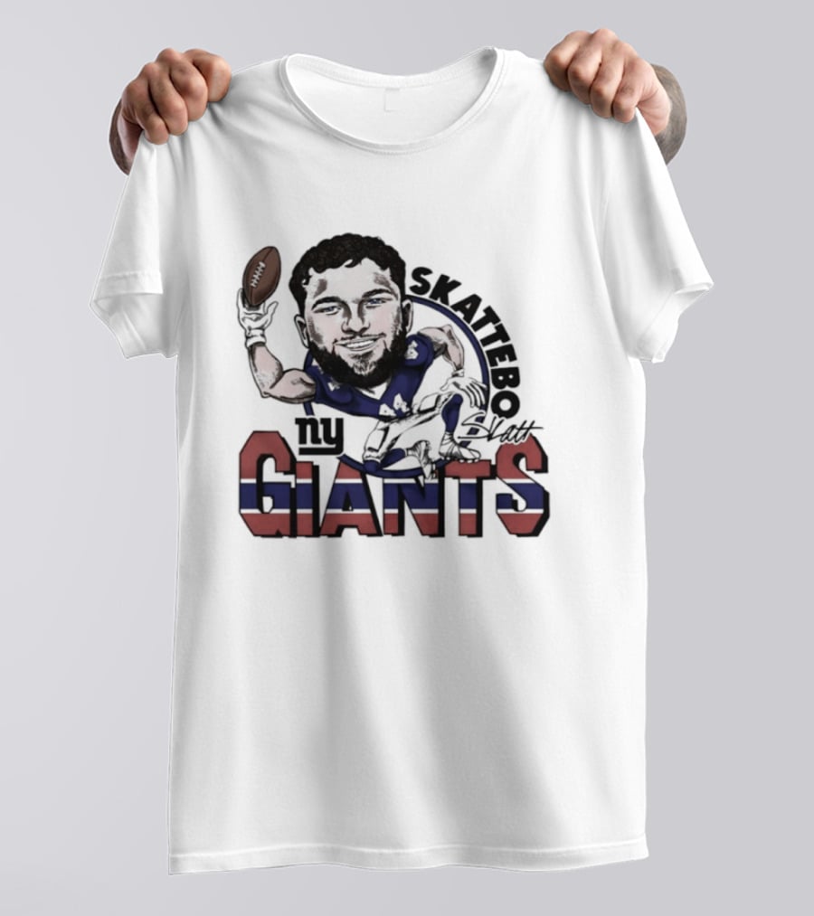 Skattebo New York Giants Football Caricature Player T-Shirt