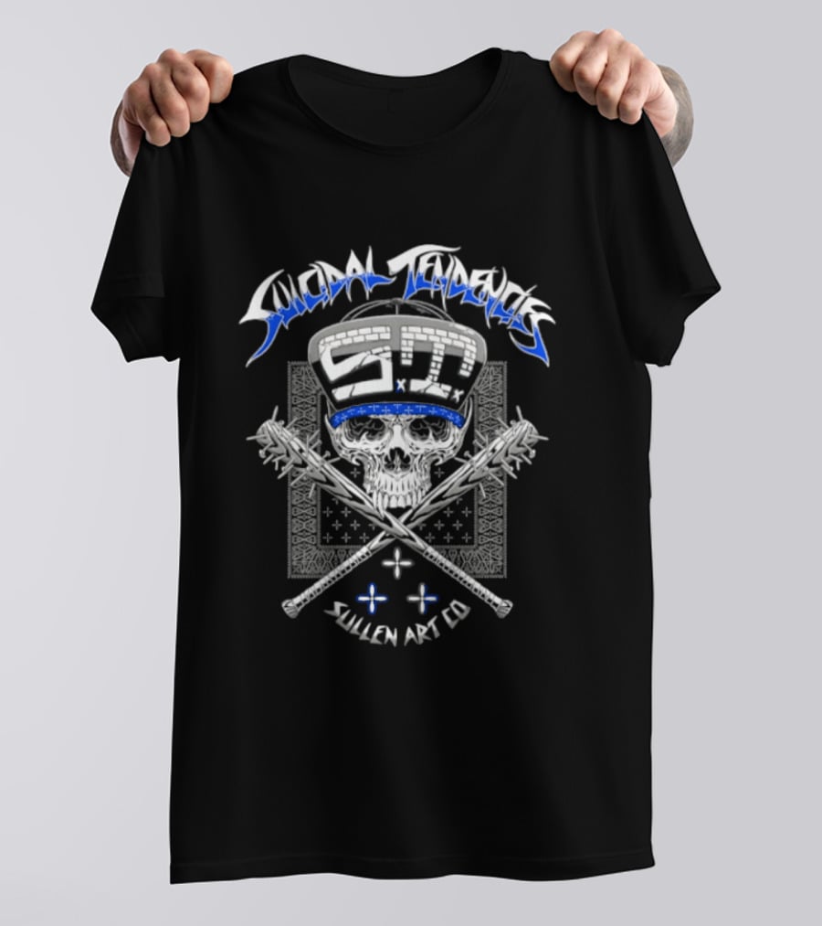 Suicidal Tendencies ST Skull Spiked Baseball Bats Sullen Art Co T-Shirt