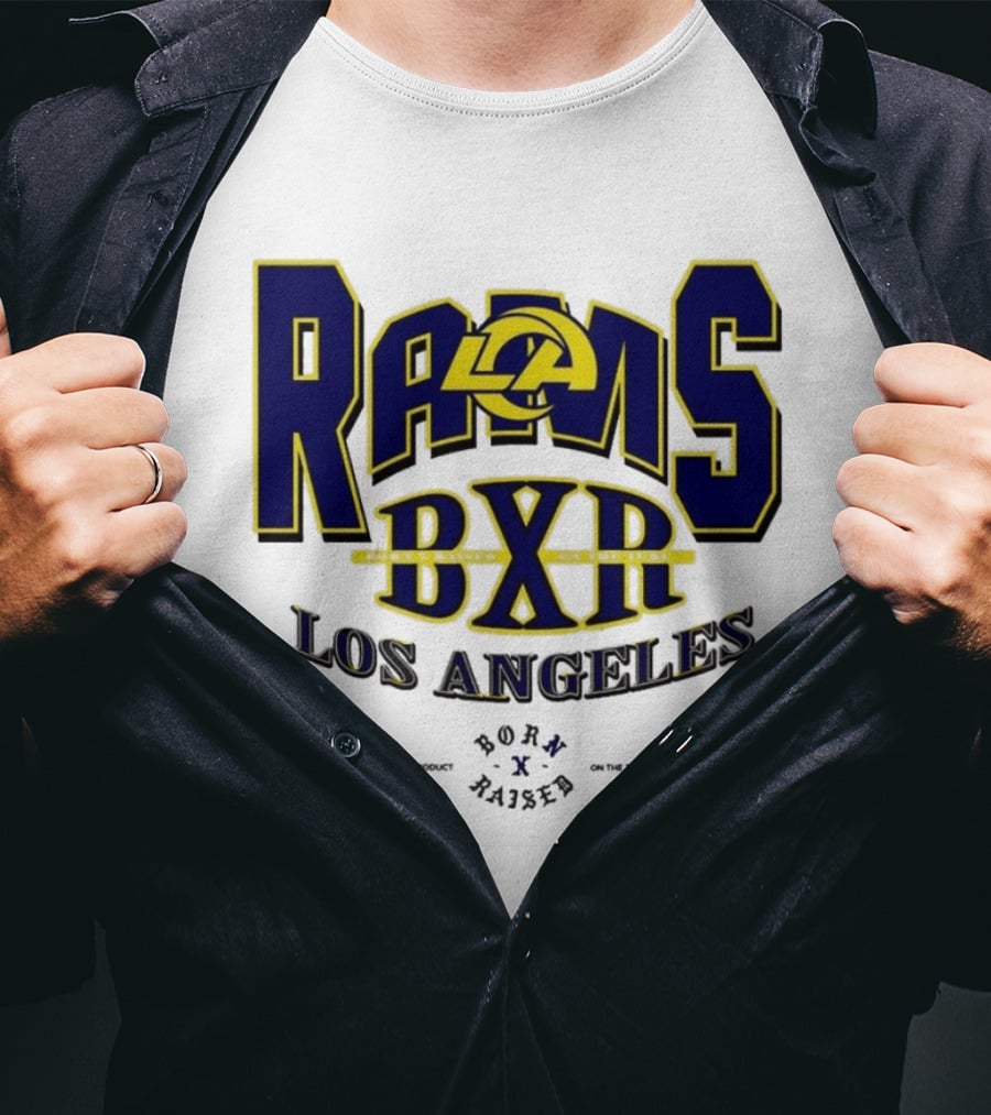 Los Angeles Rams BXR Born X Raised On The Turf 2026 Product White T-Shirt