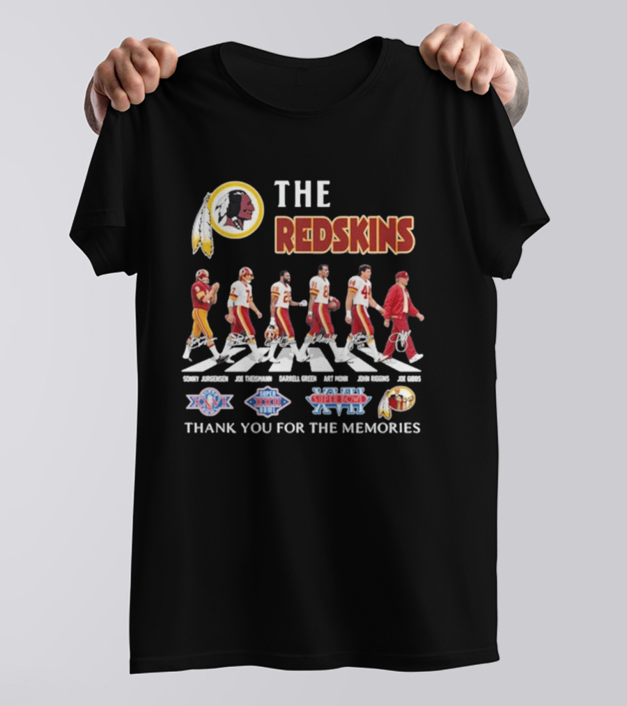 The Redskins Legends Abbey Road Thank You For The Memories Super Bowl Seasons T-Shirt