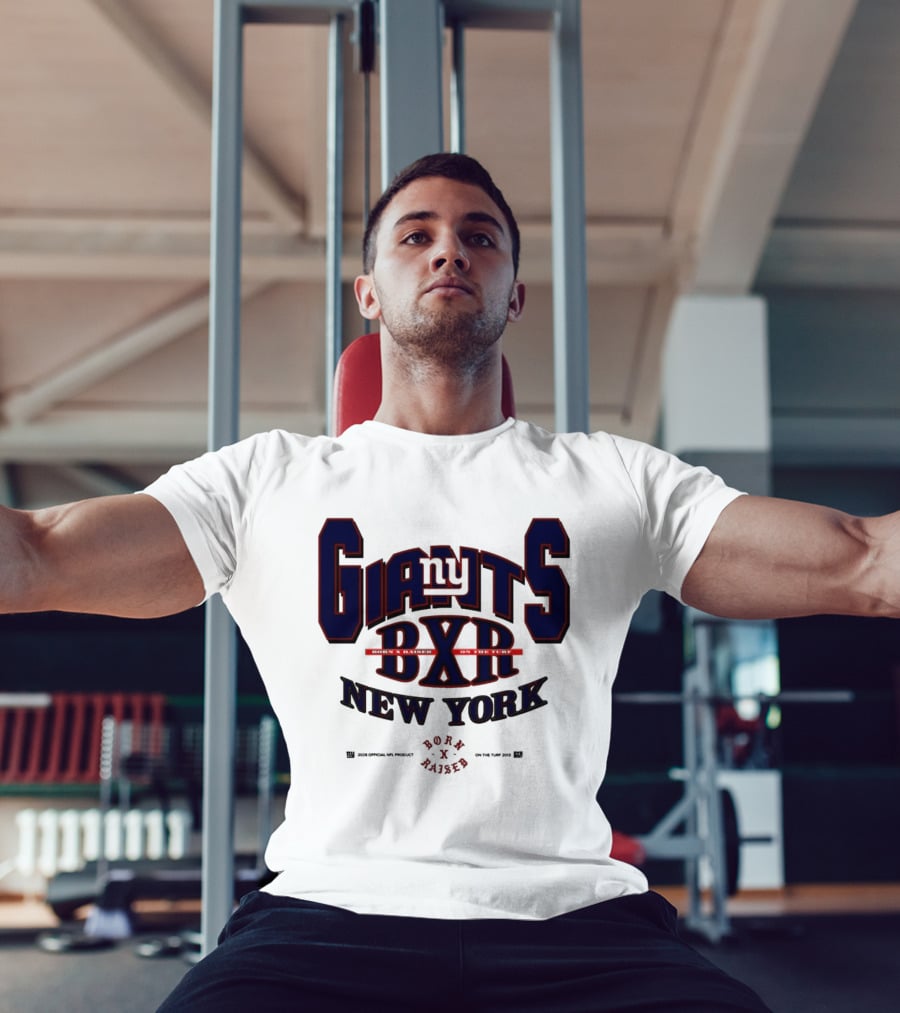 New York Giants BXR Born X Raised On The Turf Football T-Shirt