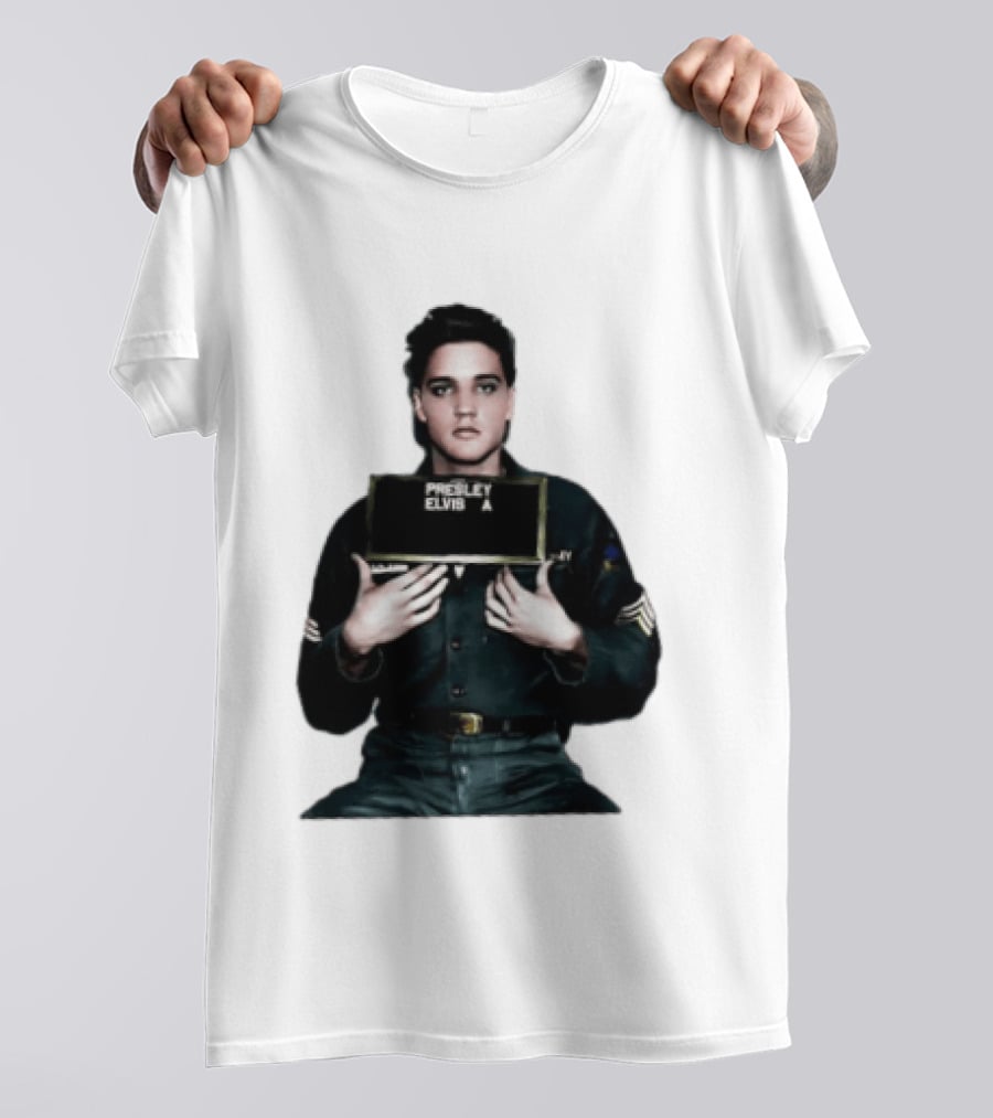 Elvis Presley Army Shot King Of Rock And Roll Iconic Military T-Shirt