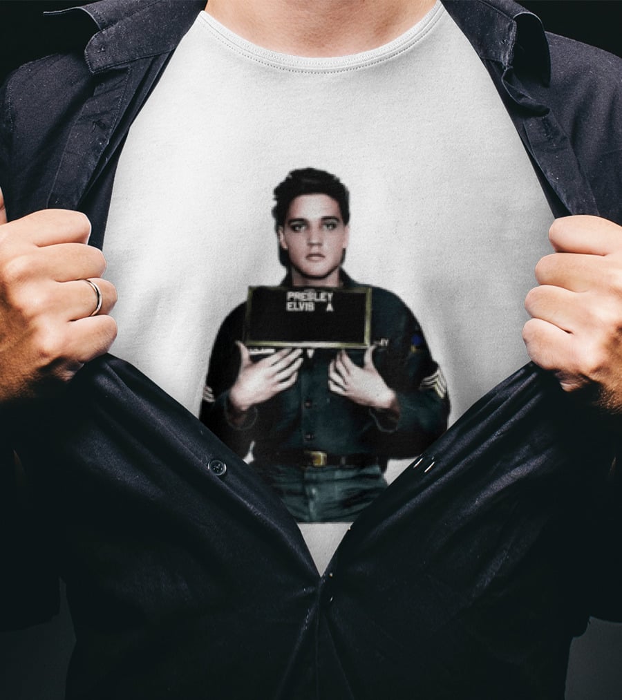 Elvis Presley Army Shot King Of Rock And Roll Iconic Military T-Shirt