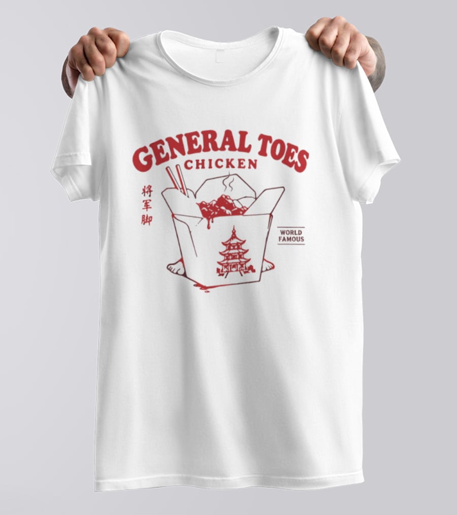 General Toes Chicken World Famous Chinese Buffet Takeout Pagoda T-Shirt