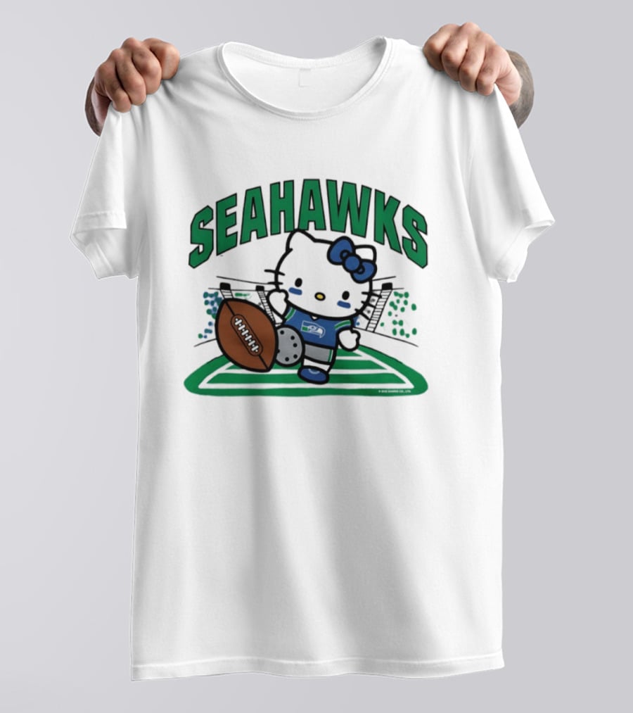 Hello Kitty Seattle Seahawks Football Stadium Kickoff T-Shirt