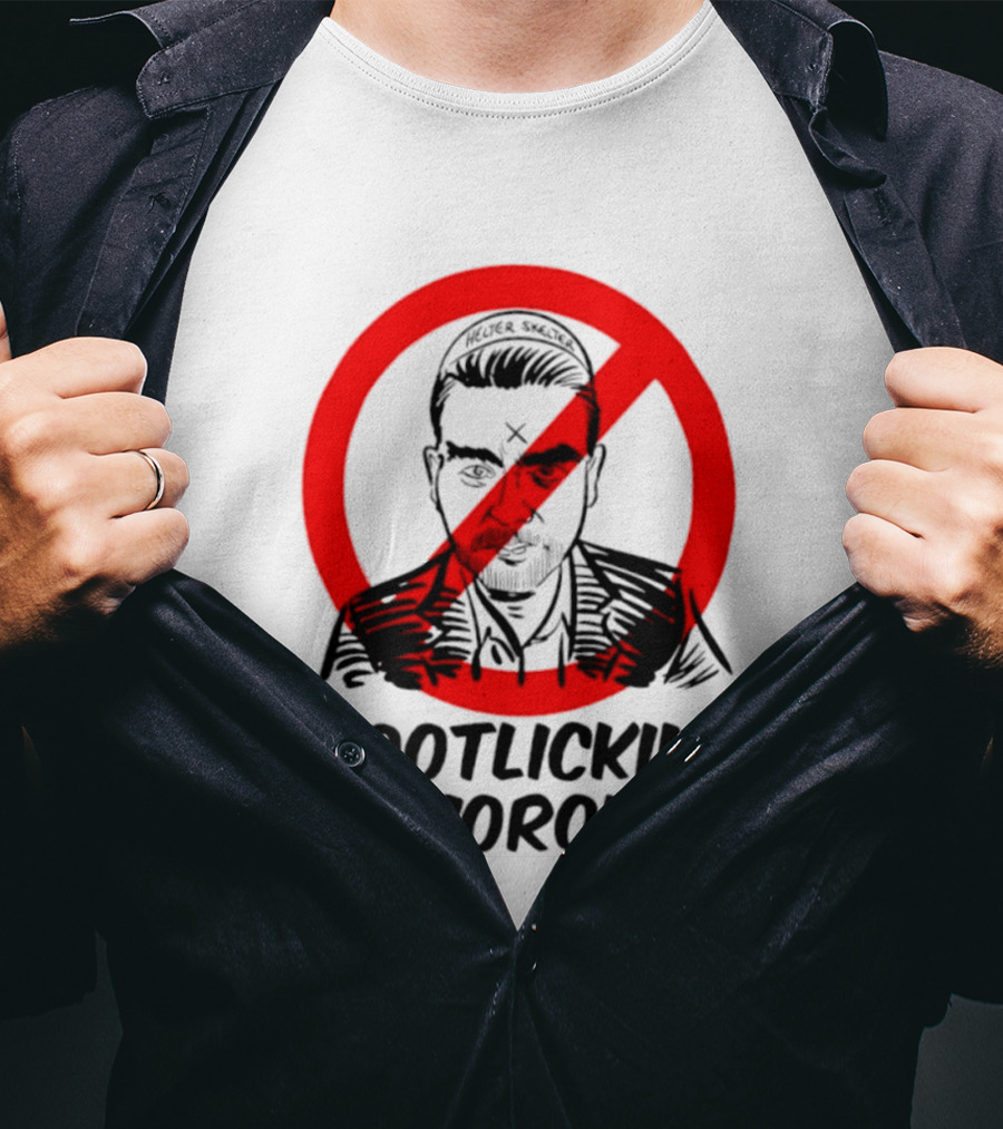Helter Skelter Bootlicking Moron Red Circle Crossed Out Brian Walsby T-Shirt