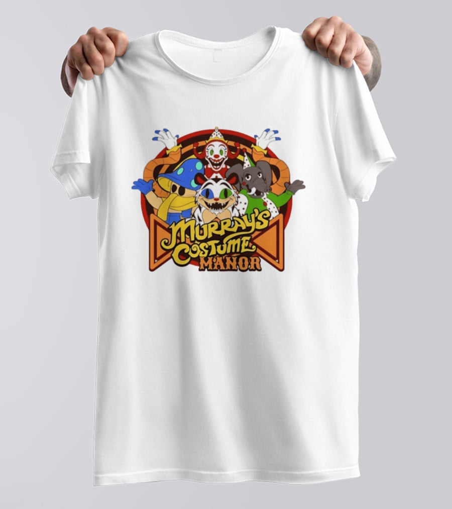 HEX X FNaF Secret Of The Mimic 2 Murray's Costume Manor With Clown And Animal Characters T-Shirt
