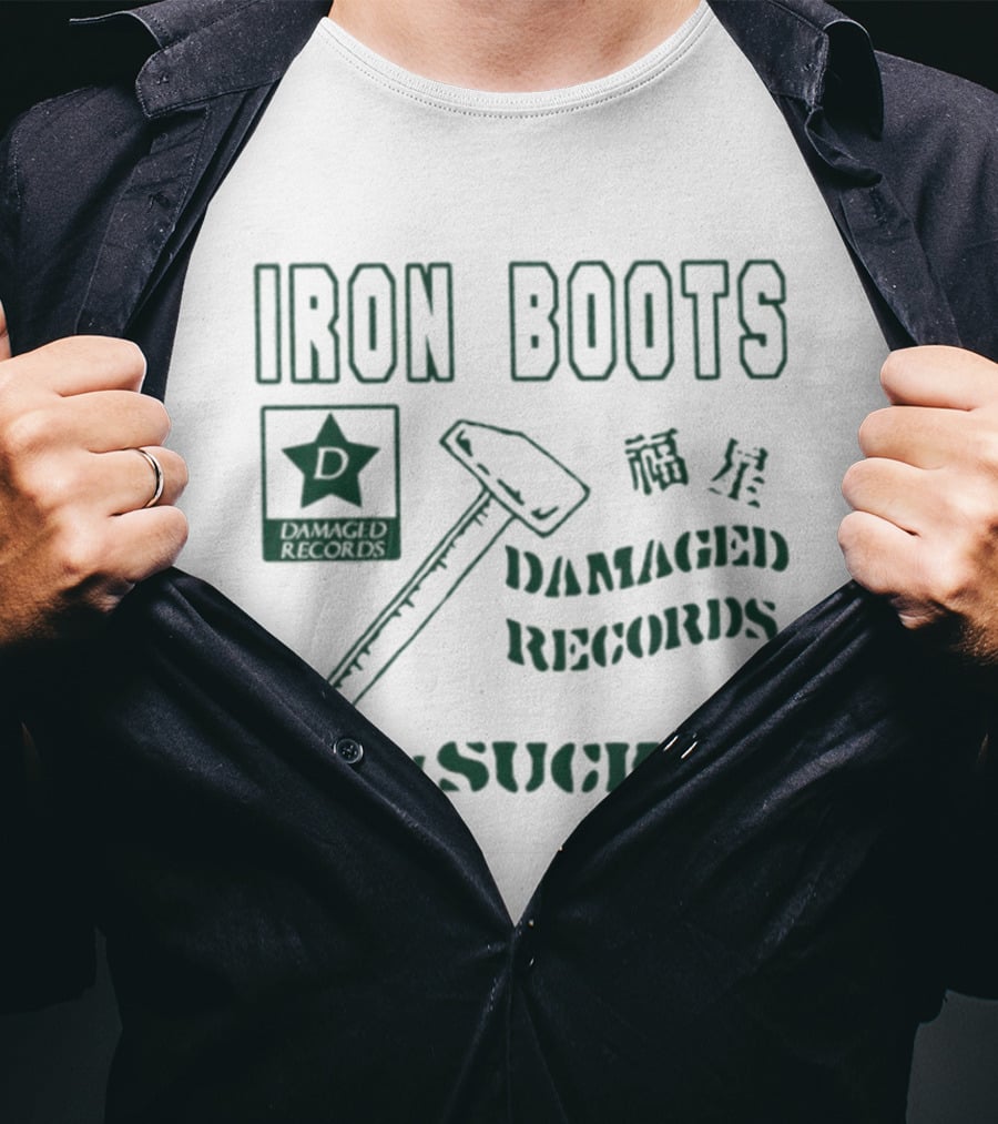 Iron Boots Damaged Records Star Hammer Can Suck It T-Shirt