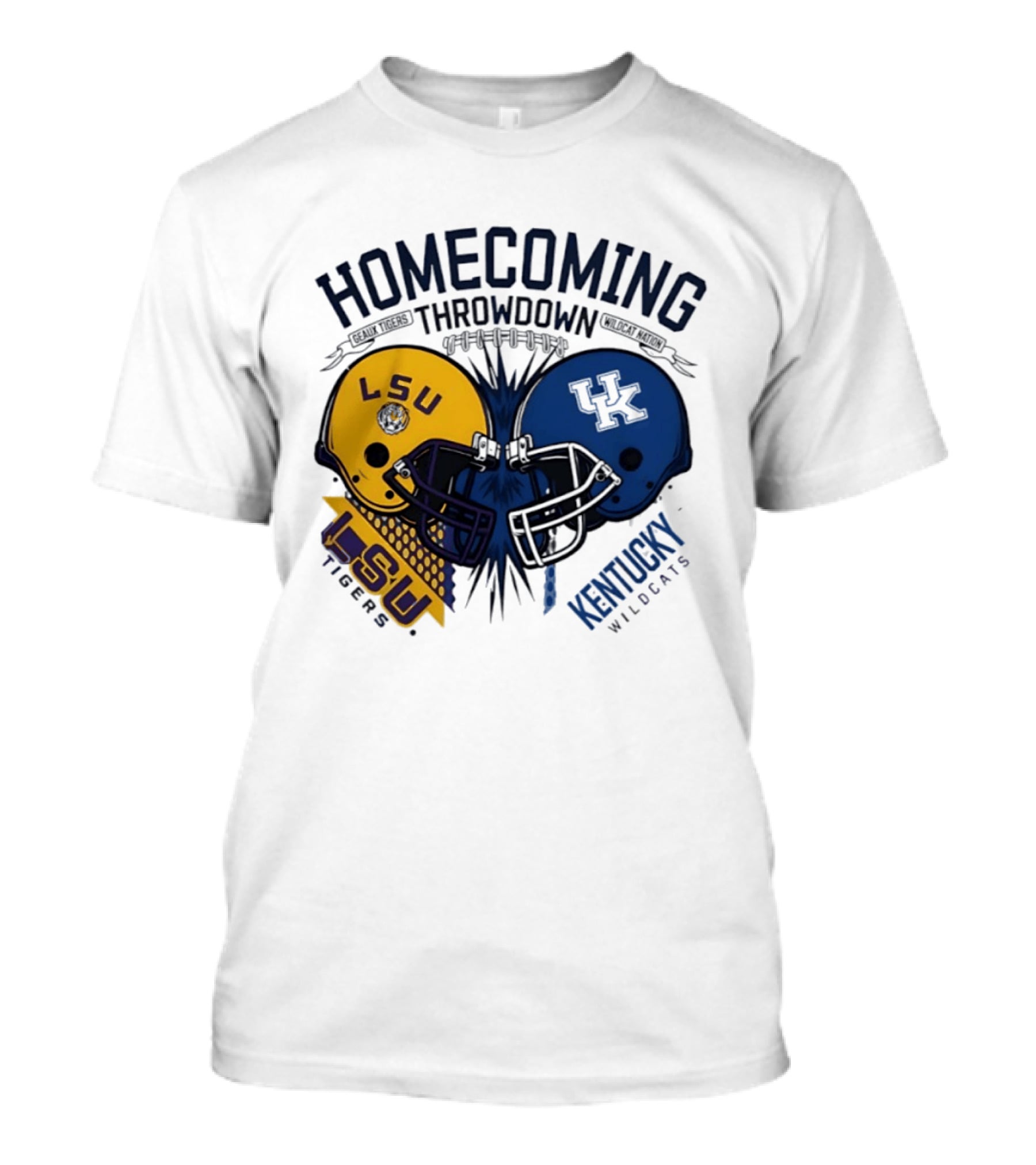 LSU Tigers Vs Kentucky Wildcats Football Homecoming Throwdown October 10 2026 Helmet Clash T-Shirt
