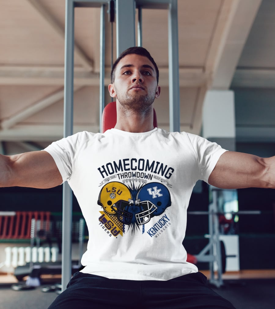 LSU Tigers Vs Kentucky Wildcats Football Homecoming Throwdown October 10 2026 Helmet Clash T-Shirt