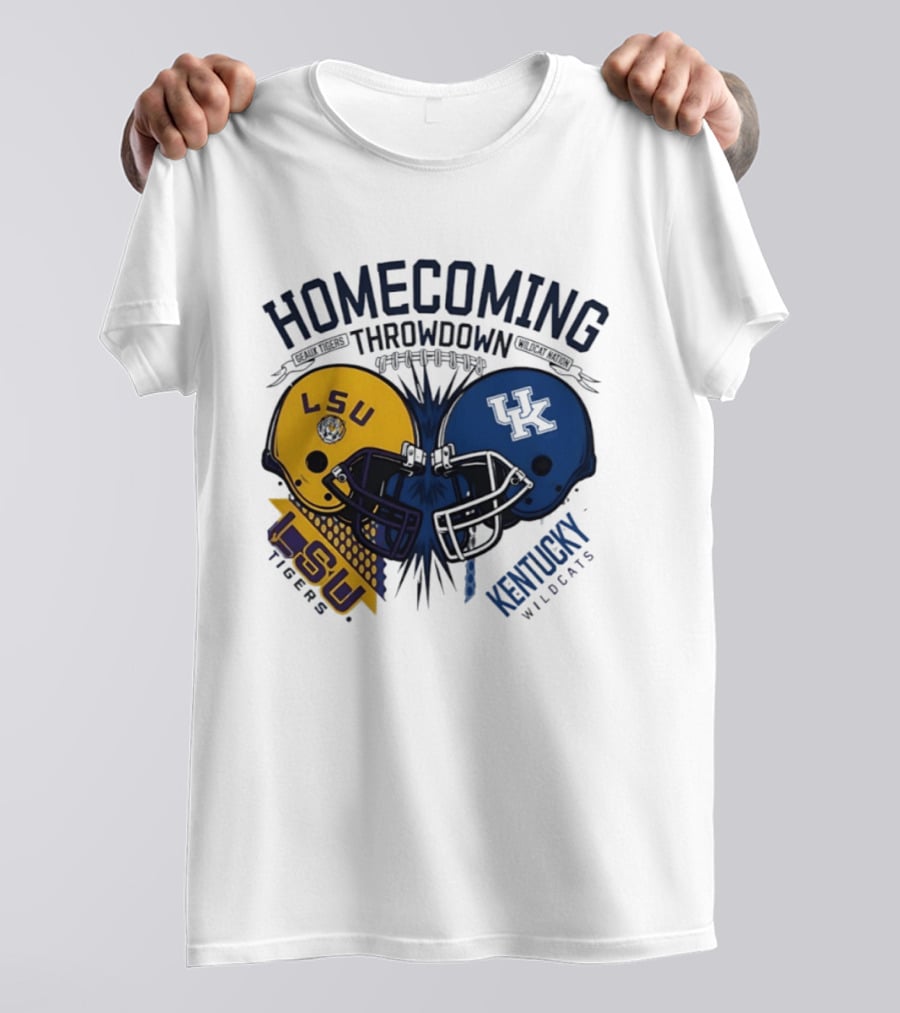 LSU Tigers Vs Kentucky Wildcats Football Homecoming Throwdown October 10 2026 Helmet Clash T-Shirt